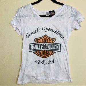 HARLEY DAVIDSON York,PA sheer white t-shirt